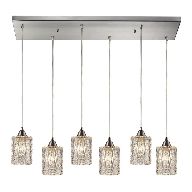 ELK Home 10343/6RC Six Light Pendant, Satin Nickel Finish-LightingWellCo