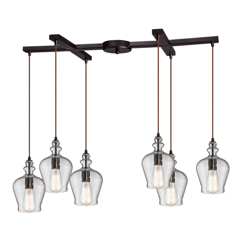 ELK Home 60066-6 Six Light Pendant, Oil Rubbed Bronze Finish-LightingWellCo