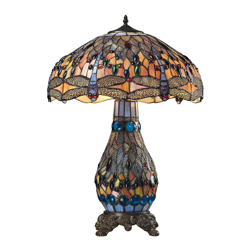 ELK Home 72079-3 Three Light Table Lamp, Tiffany Glass Finish-LightingWellCo