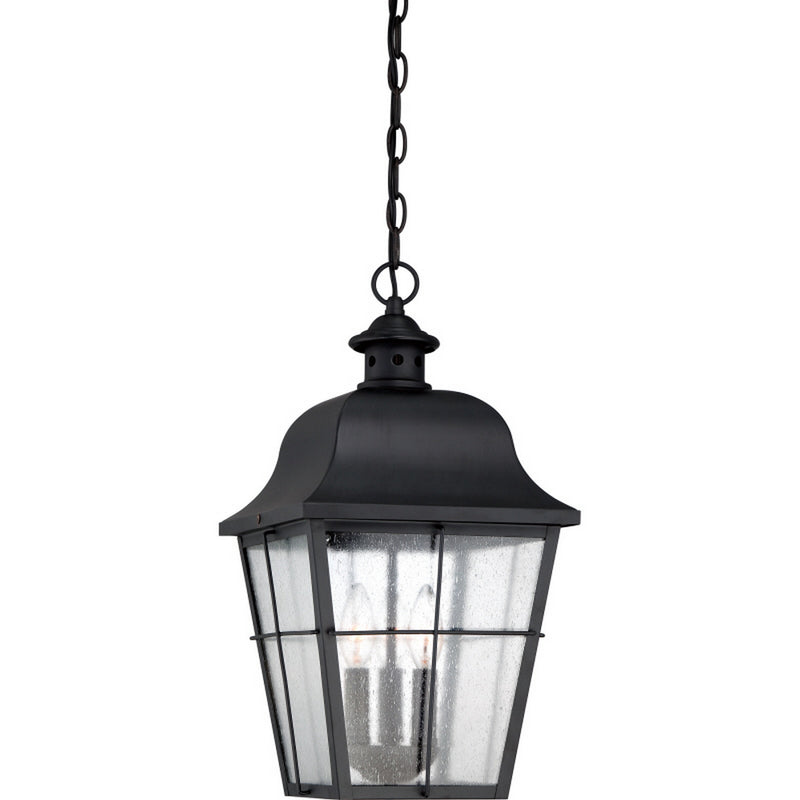 Quoizel MHE1910K Three Light Outdoor Hanging Lantern, Mystic Black Finish - LightingWellCo