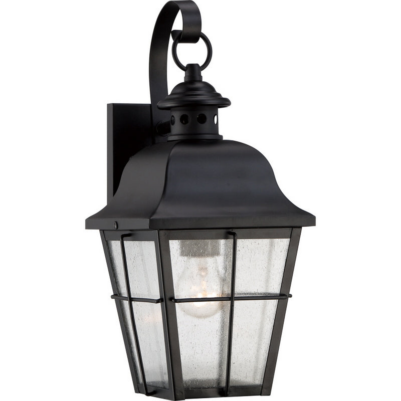 Quoizel MHE8406K One Light Outdoor Wall Lantern, Mystic Black Finish - LightingWellCo
