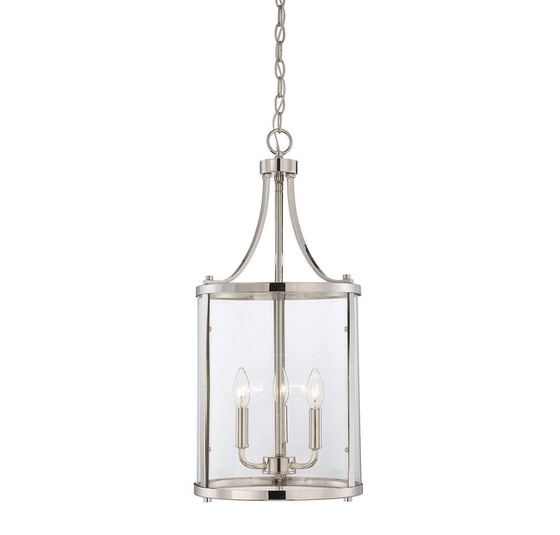 Savoy House Penrose 7-1040-3-109 Three Light Foyer Pendant, Polished Nickel Finish - LightingWellCo