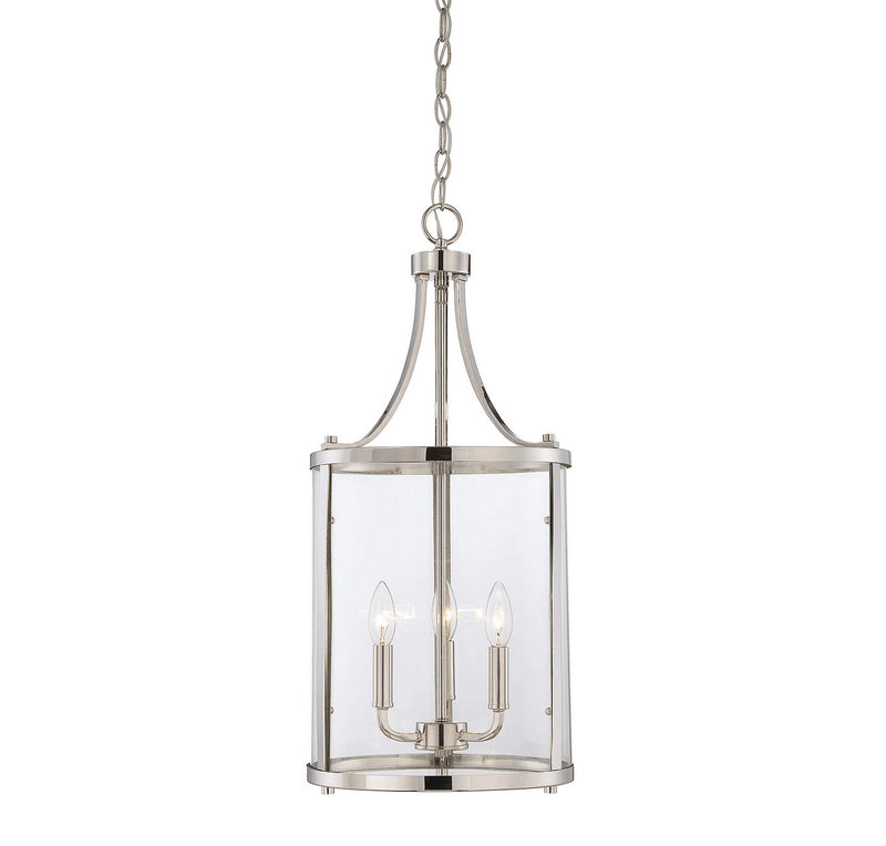 Savoy House Penrose 7-1040-3-109 Three Light Foyer Pendant, Polished Nickel Finish - LightingWellCo