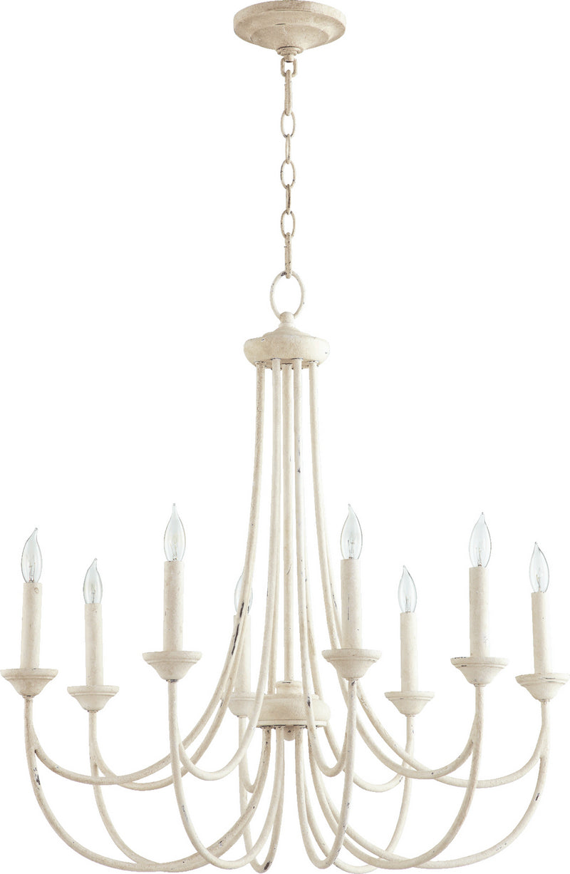 Quorum 6250-8-70 Eight Light Chandelier, Persian White Finish - LightingWellCo