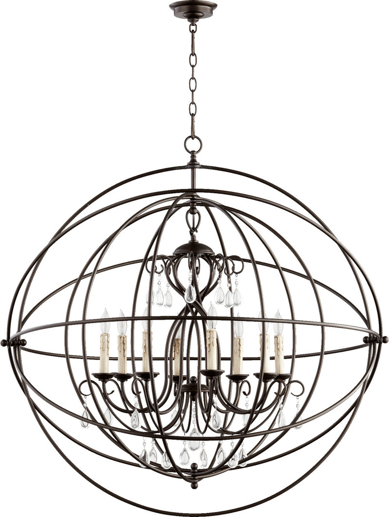 Quorum 6716-8-86 Eight Light Chandelier, Oiled Bronze Finish - LightingWellCo