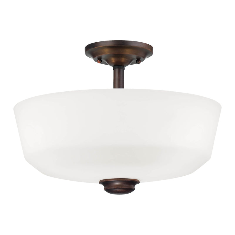 Millennium 2152-RBZ Two Light Semi-Flush Mount, Rubbed Bronze Finish - LightingWellCo