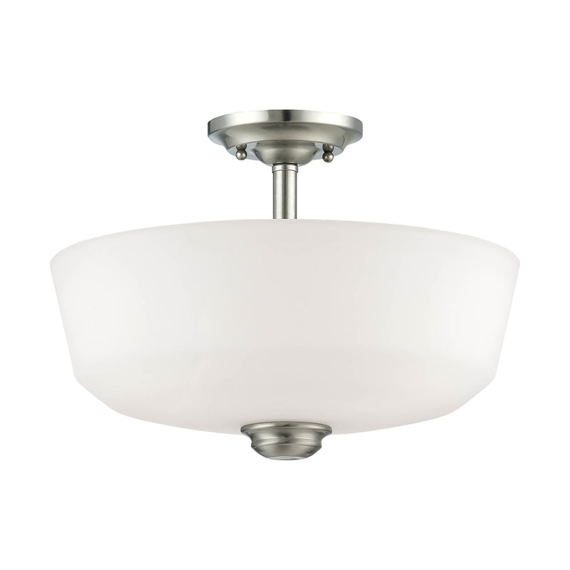 Millennium 2152-SN Two Light Semi-Flush Mount, Satin Nickel Finish - LightingWellCo