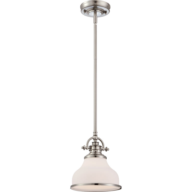 Quoizel GRT1508BN One Light Mini Pendant, Brushed Nickel Finish - LightingWellCo