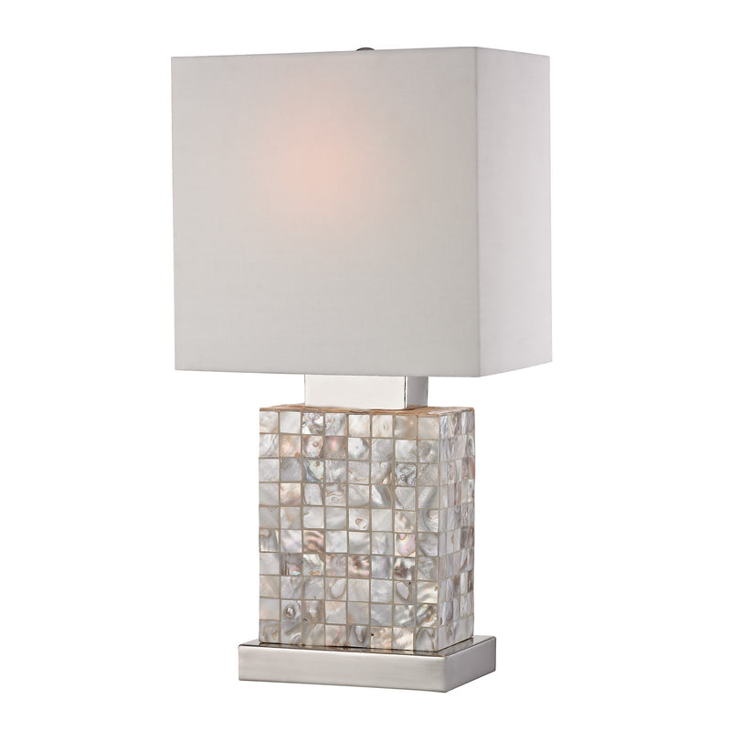 ELK Home 112-1155 One Light Table Lamp, Chrome, Mother Of Pearl, Mother Of Pearl Finish - At LightingWellCo