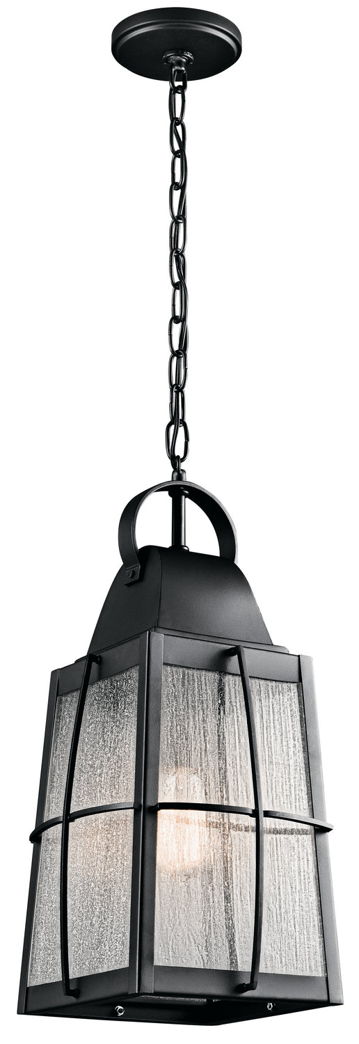 Kichler 49556BKT One Light Outdoor Pendant, Textured Black Finish - LightingWellCo