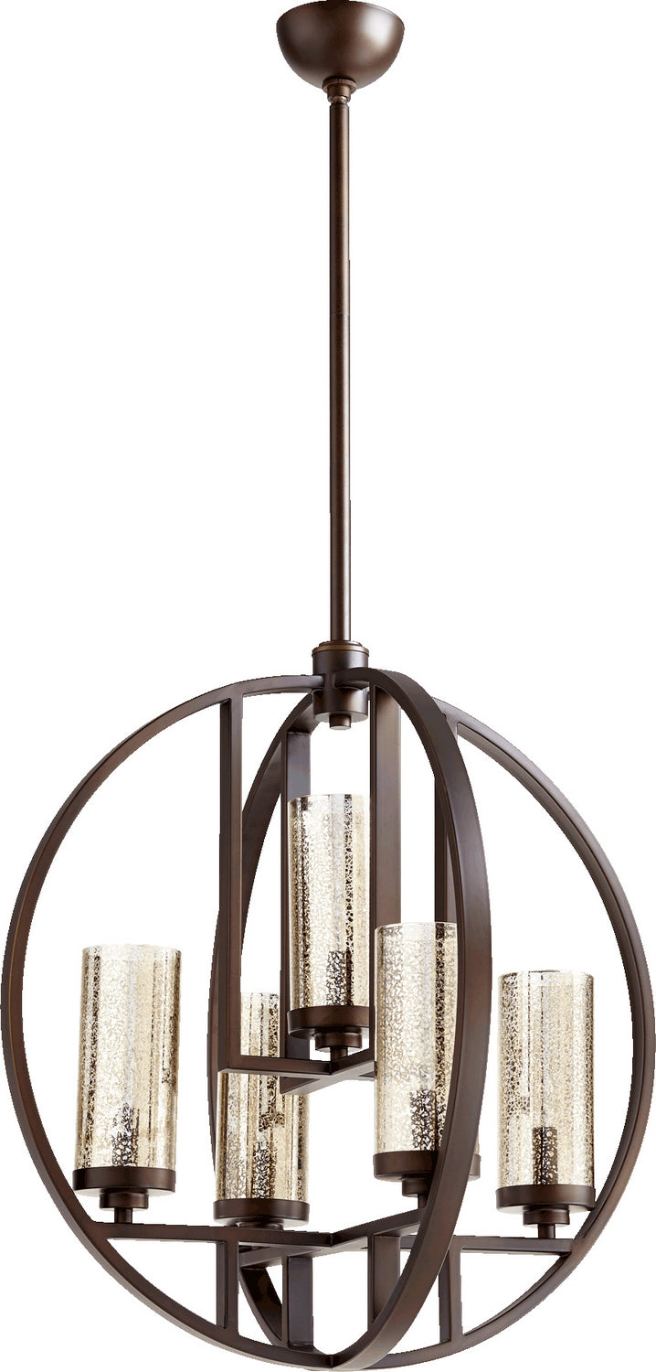 Quorum 603-5-86 Five Light Chandelier, Oiled Bronze Finish - LightingWellCo