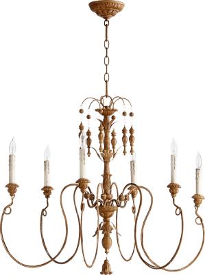 Quorum 6006-6-94 Salento 6 Light 32 inch French Umber Chandelier Ceiling Light - LightingWellCo