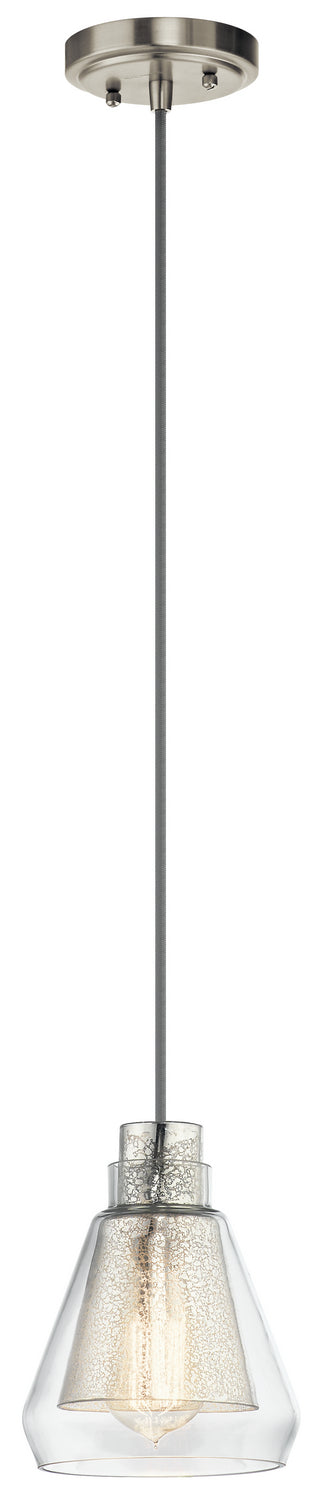 Kichler 43624NI One Light Mini Pendant, Brushed Nickel Finish - LightingWellCo