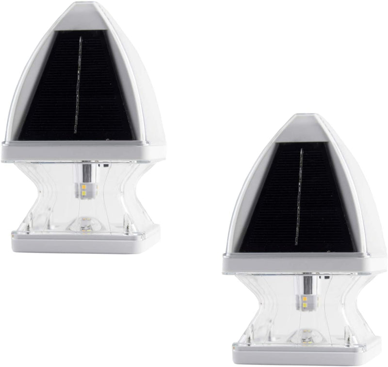 Gama Sonic 143iP290211 Gothic Solar Post Cap Light - White 2PK - LightingWellCo