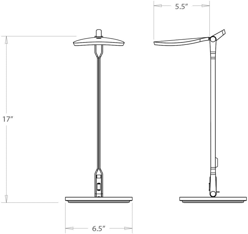 Koncept Splitty Desk Lamp with USB Charging Base Silver - SPY-W-SIL-USB-DSK - LightingWellCo