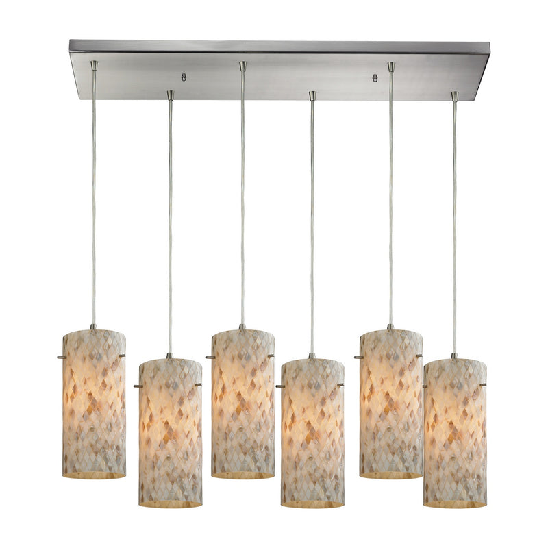 ELK Home 10442/6RC Six Light Pendant, Satin Nickel Finish-LightingWellCo