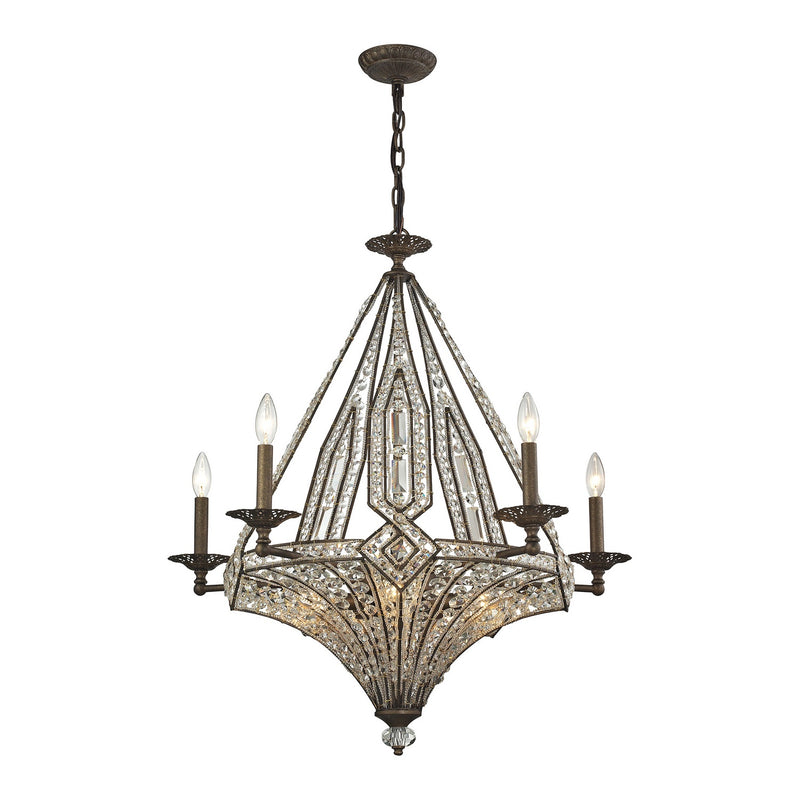 ELK Home 11785/5+5 Ten Light Chandelier, Antique Bronze Finish-LightingWellCo