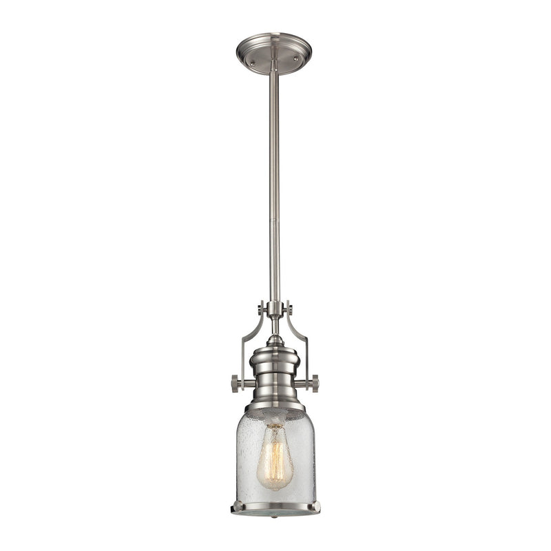 ELK Home 67742-1 One Light Mini Pendant, Satin Nickel Finish-LightingWellCo