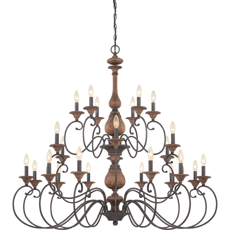 Quoizel ABN5024RK 24 Light Chandelier, Rustic Black Finish - LightingWellCo