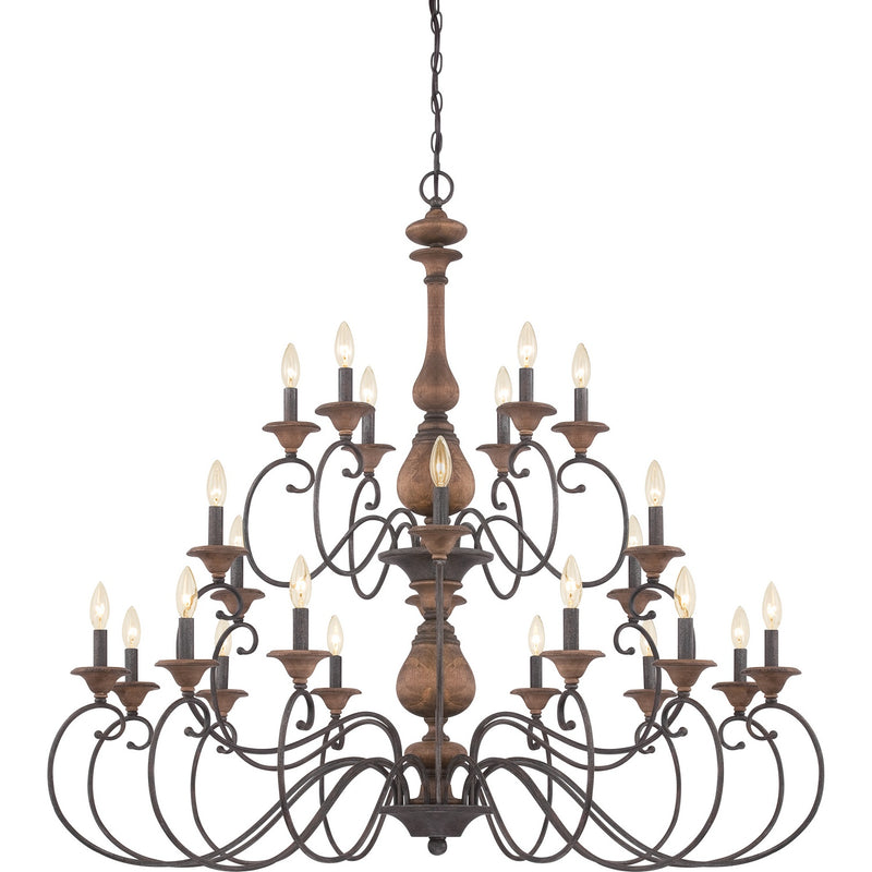 Quoizel ABN5024RK 24 Light Chandelier, Rustic Black Finish - LightingWellCo