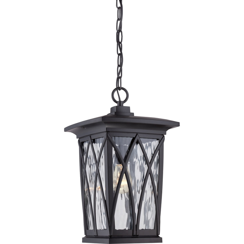 Quoizel GVR1910K One Light Outdoor Hanging Lantern, Mystic Black Finish - LightingWellCo