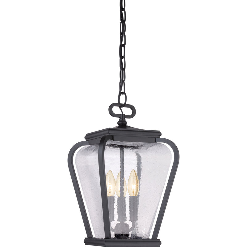 Quoizel PRV1909K Three Light Outdoor Hanging Lantern, Mystic Black Finish - LightingWellCo