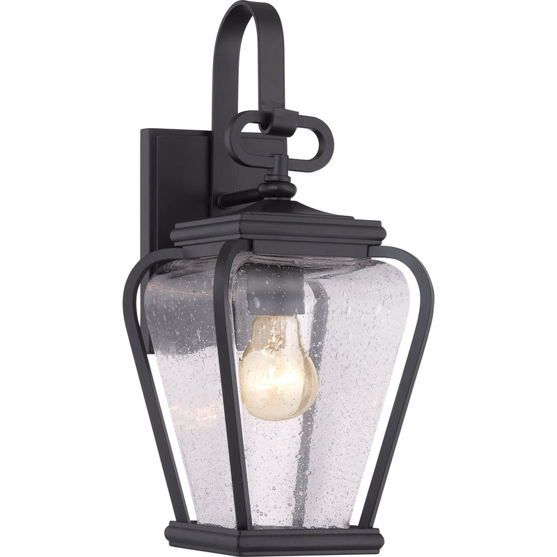 Quoizel PRV8406K One Light Outdoor Wall Lantern, Mystic Black Finish - LightingWellCo