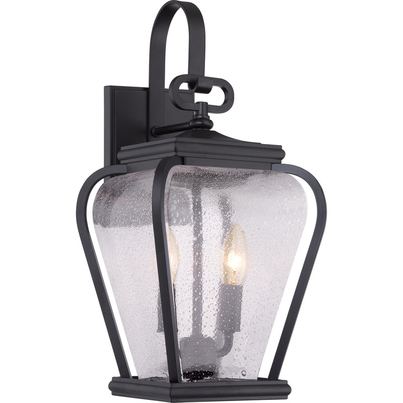 Quoizel PRV8408K Two Light Outdoor Wall Lantern, Mystic Black Finish - LightingWellCo