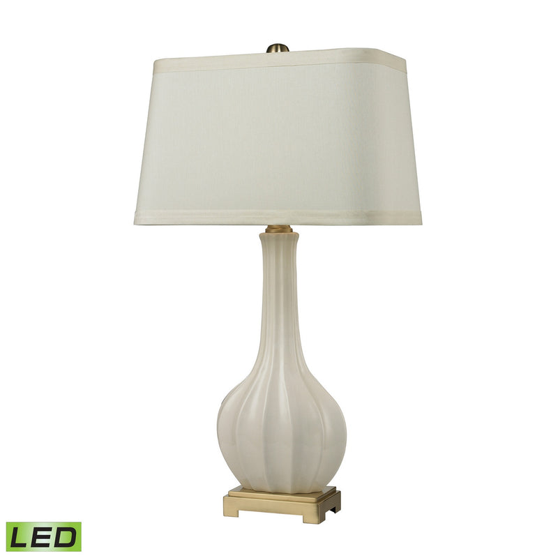 ELK Home D2596-LED LED Table Lamp, Brass, White, White Finish - At LightingWellCo