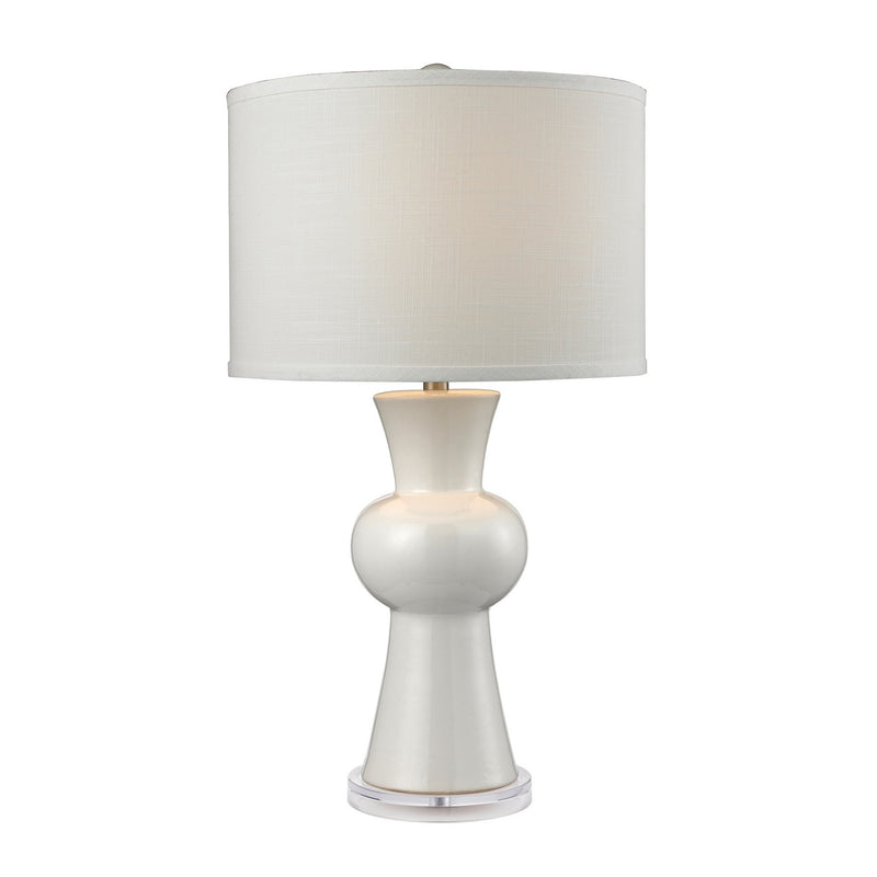 ELK Home D2618 One Light Table Lamp, Gloss White Finish-LightingWellCo