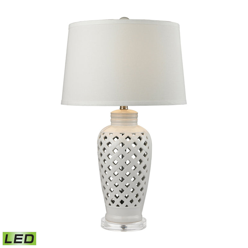 ELK Home D2621-LED LED Table Lamp, White Finish-LightingWellCo