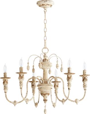 Quorum 6316-6-70 Salento 6 Light 25 inch Persian White Chandelier Ceiling Light - LightingWellCo