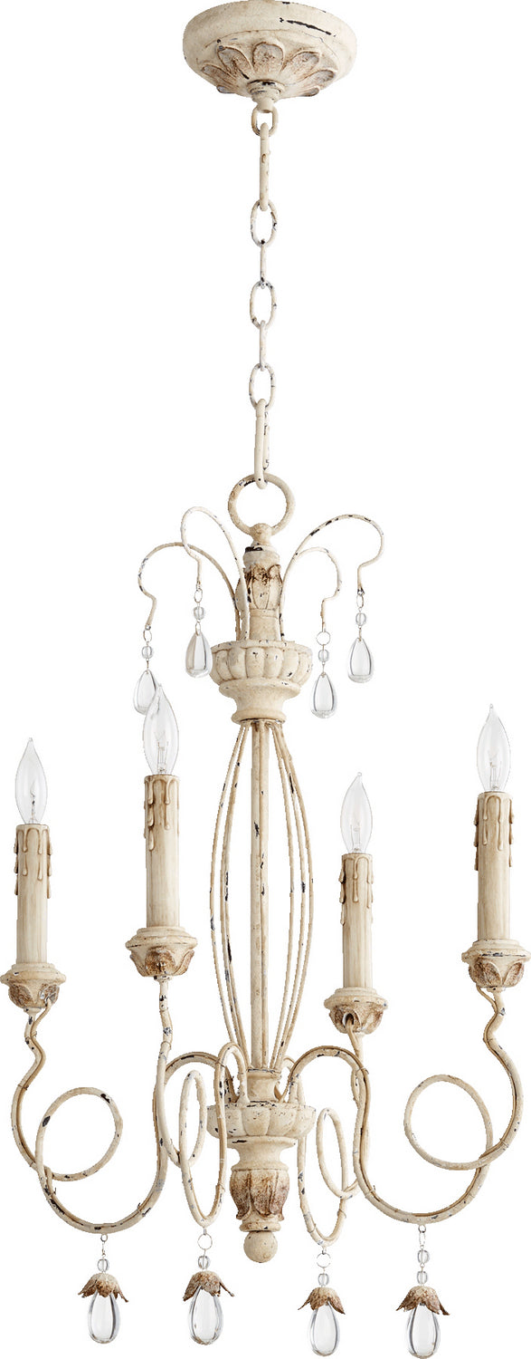 Quorum 6044-4-70 Four Light Chandelier, Persian White Finish - LightingWellCo
