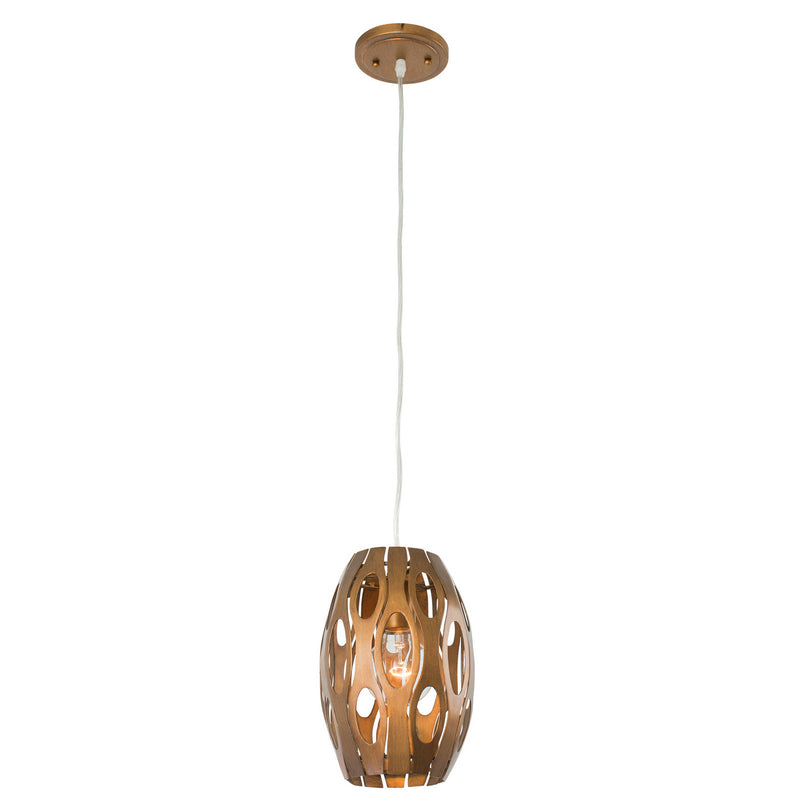 Varaluz 149M01HO One Light Mini Pendant, Hammered Ore Finish - LightingWellCo