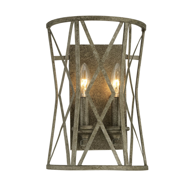 Millennium 2172-AS Two Light Wall Sconce, Antique Silver Finish - LightingWellCo