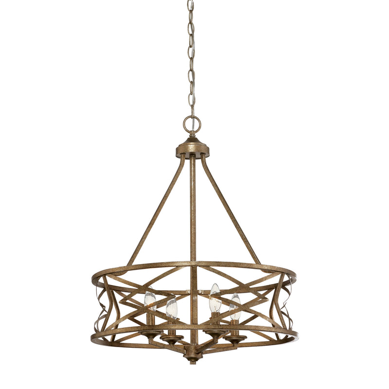 Millennium 2174-VG Four Light Chandelier, Vintage Gold Finish - LightingWellCo