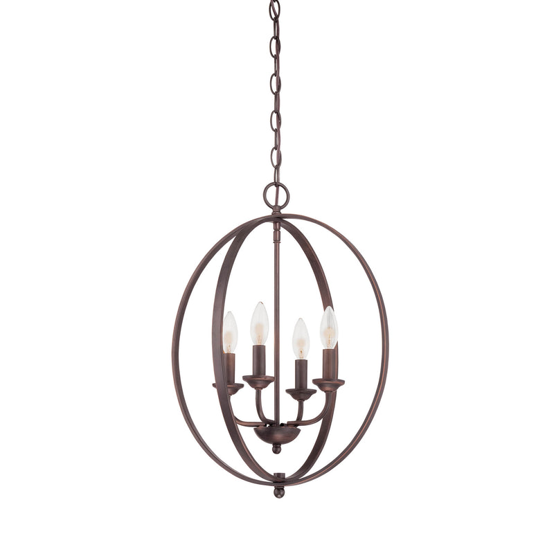 Millennium 3034-RBZ Four Light Pendant, Rubbed Bronze Finish - LightingWellCo