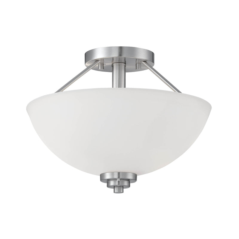 Millennium 3152-SN Two Light Semi-Flush Mount, Satin Nickel Finish - LightingWellCo