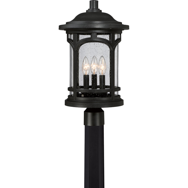 Quoizel MBH9011K Three Light Outdoor Post Lantern, Mystic Black Finish - LightingWellCo