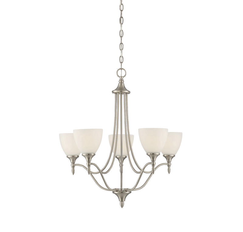 Savoy House 1-1001-5-SN Five Light Chandelier, Satin Nickel Finish LightingWellCo