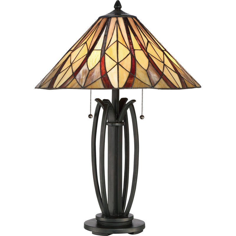 Quoizel TFVY6325VA Two Light Table Lamp, Valiant Bronze Finish - LightingWellCo