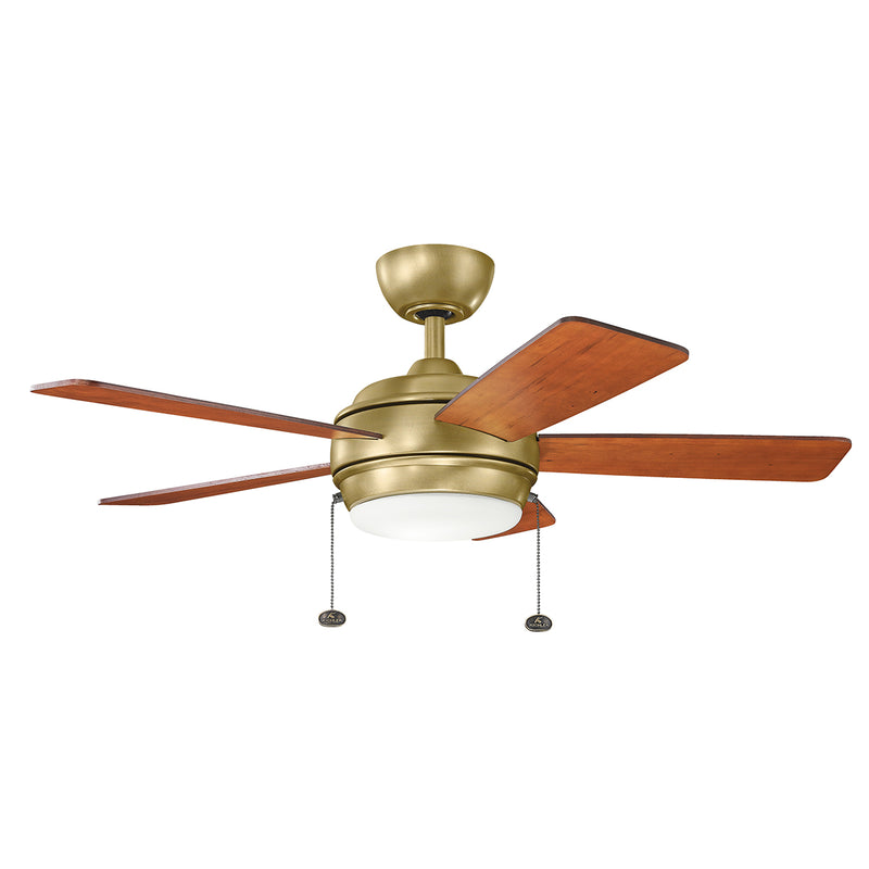 Kichler 330171NBR 42``Ceiling Fan, Natural Brass Finish - LightingWellCo