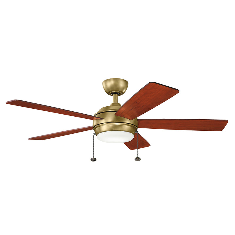 Kichler 330174NBR 52``Ceiling Fan, Natural Brass Finish - LightingWellCo