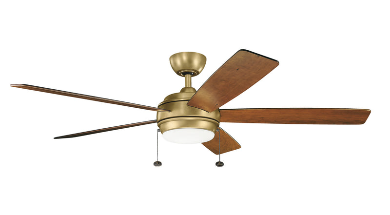 Kichler 330180NBR 60``Ceiling Fan, Natural Brass Finish - LightingWellCo