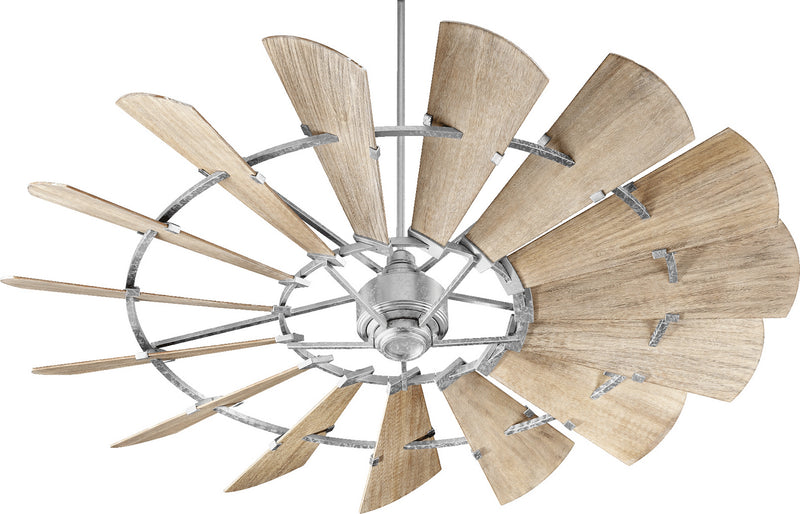 Quorum 97215-9 72``Ceiling Fan, Galvanized Finish - LightingWellCo