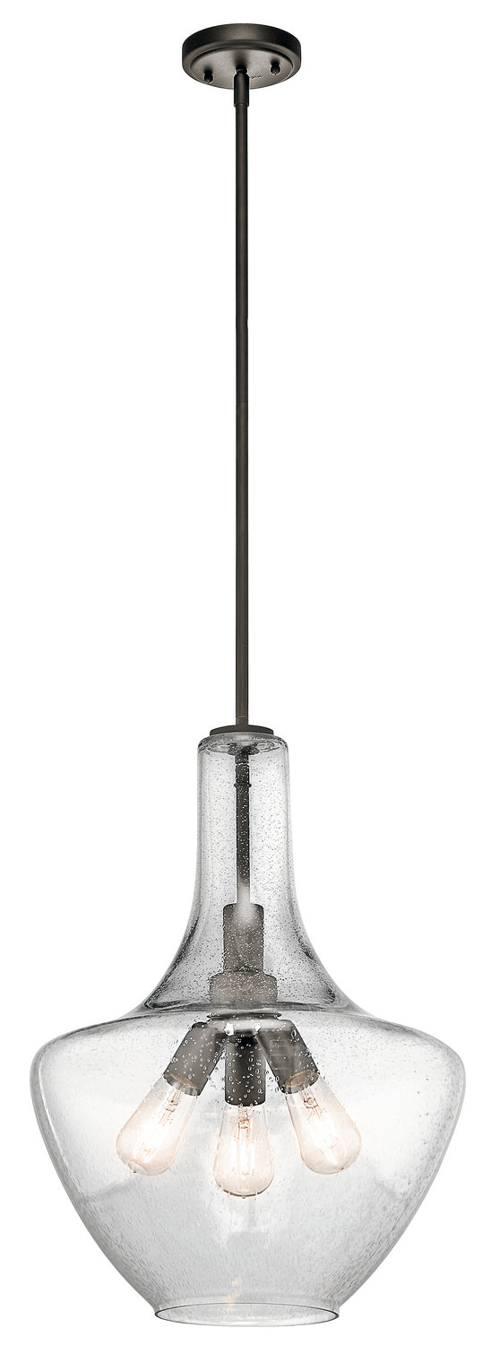 Kichler 42190OZ Three Light Pendant, Olde Bronze Finish - LightingWellCo