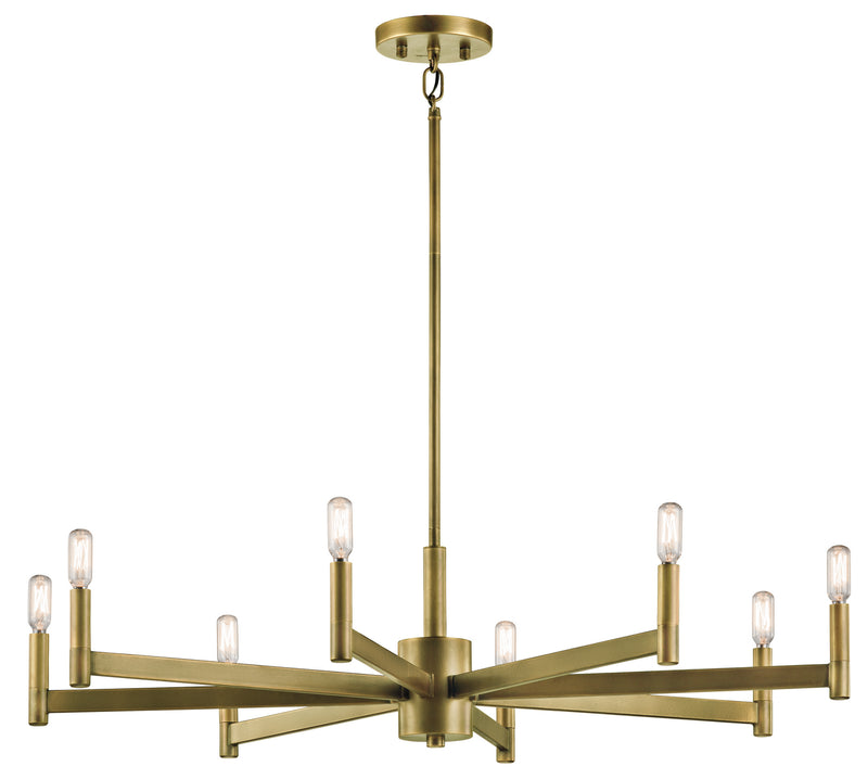 Kichler 43857NBR Eight Light Chandelier, Natural Brass Finish - LightingWellCo