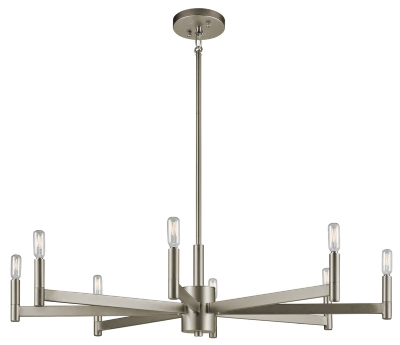 Kichler 43857SN Eight Light Chandelier, Satin Nickel Finish - LightingWellCo