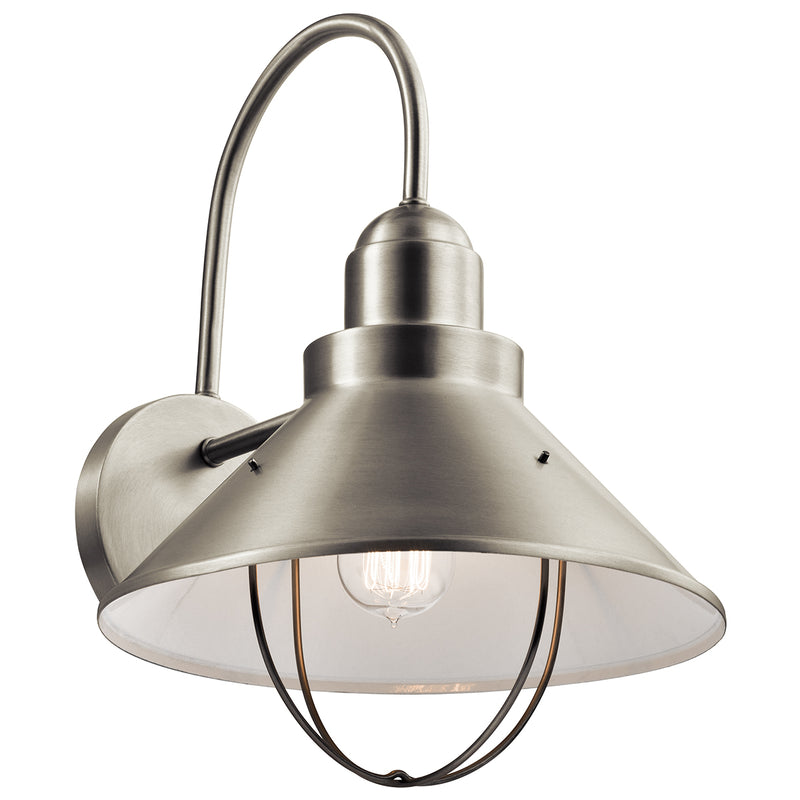 Kichler 9142NI One Light Outdoor Wall Mount, Brushed Nickel Finish - LightingWellCo