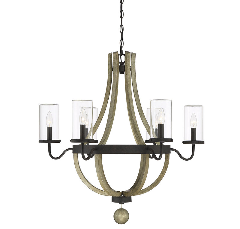 Savoy House 1-2100-6-70 Six Light Outdoor Chandelier, Weathervane Finish LightingWellCo